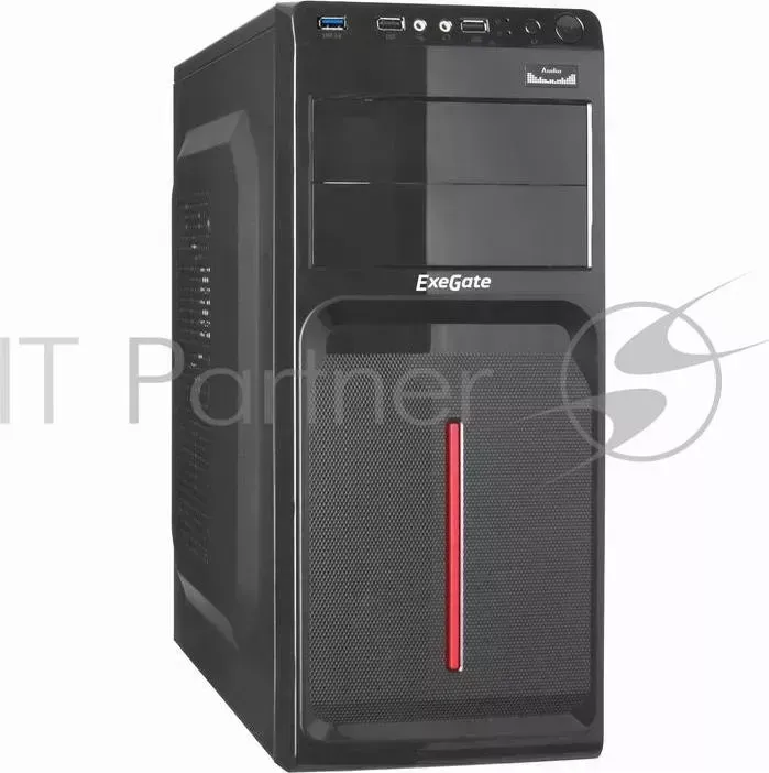 Корпус Miditower Exegate AB 221U Black, БП AB400, 80mm, ATX, 3*SATA, 2*USB 1*USB3.0, Audio