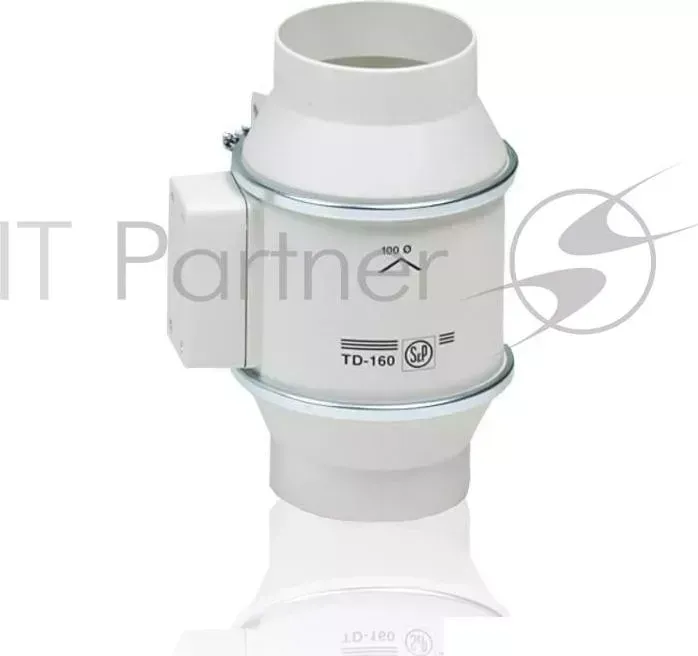 Вентилятор SOLER&PALAU Вытяжной канальный TD-160\100N Silent 180м3/ч. 25 Вт. 24дБ (А) вентилятор 25
