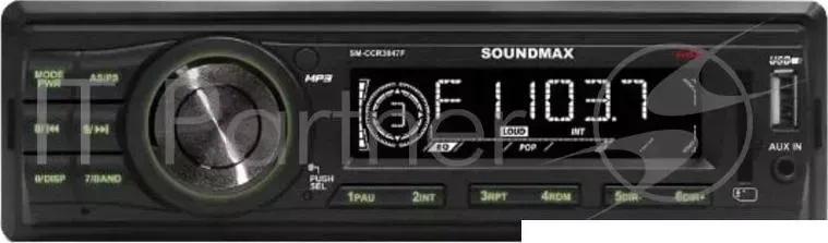 Автомагнитола Soundmax SM-CCR3047F 1DIN 4x45Вт SOUNDMAX Бездисковая SM CCR3047F