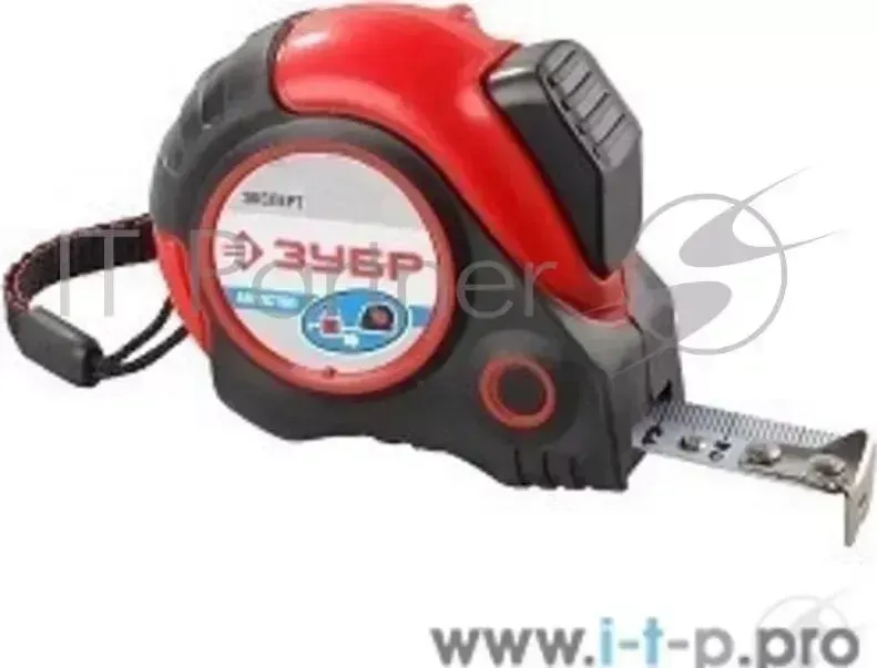 Рулетка ЗУБР "ЭКСПЕРТ", двухкомпонентный корпус, автостоп, 10 м / 25 мм[34057-10-25_z01]