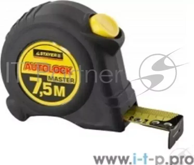 Рулетка STAYER Рулетки, мерные ленты "MASTER" 2-34126-07-25_z01 {AUTOLOCK, корпус с резиновым напылением, автостоп, 7,5мх25мм }