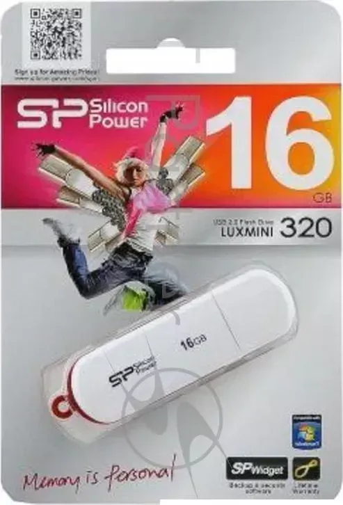 Флеш Диск SILICON POWER 16Gb LuxMini 320 SP016GBUF2320V1W USB2.0 белый