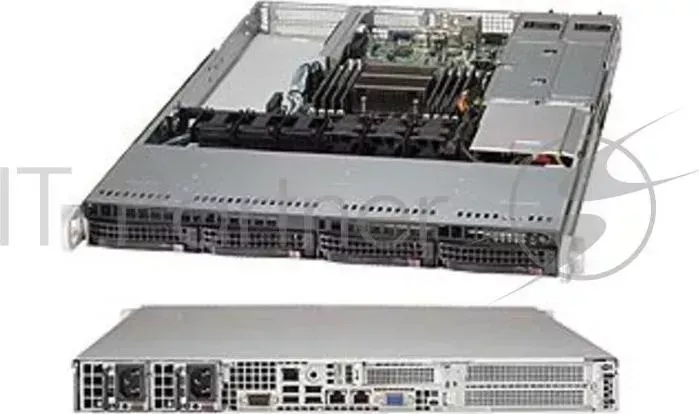 Корпус Supermicro CSE 815TQ R706WB, 1U, SATA/SAS SES2 , 4x 3.5 Hot swap SAS/ SATA Drive Bays Redundant PSU 706W
