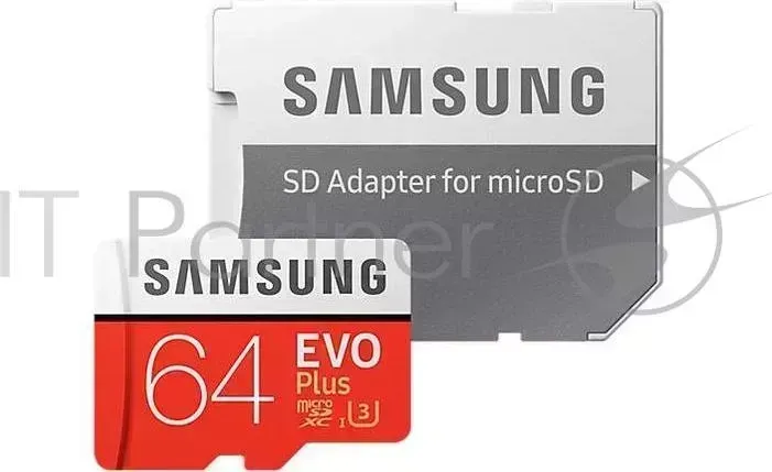 Флэш карта SAMSUNG EVO Plus v2 Class 10 UHS I U1 SD адаптер MB MC64GA/RU MicroSDHC 64GB v2 10 (UHS-I U3) + SD MB-MC64GA/RU