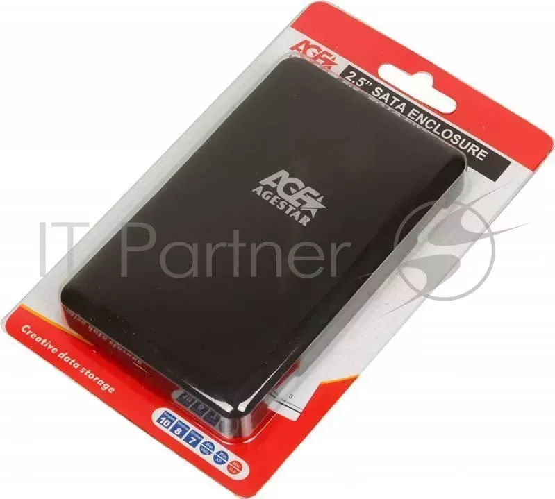 Внешний корпус для HDD/SSD AGESTAR 31UBCP3C SATA пластик черный 2.5"