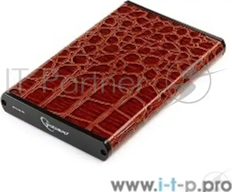 Корпус GEMBIRD EE2 U2S 70L BR, коричневый, USB 2.0, SATA, металл кожзам, блистер
