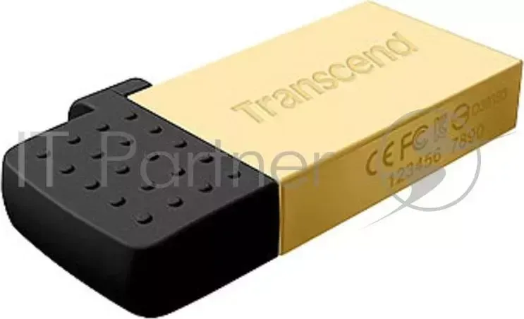 Флеш Диск TRANSCEND 8Gb On the Go OTG TS8GJF380G USB2.0 золотистый