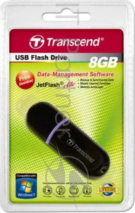 Флеш Диск TRANSCEND 8Gb Jetflash 300 TS8GJF300 USB2.0 черный/фиолетовый