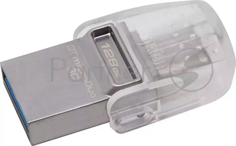 Флеш Диск KINGSTON 128Gb DataTraveler microDuo DTDUO3C/128GB USB3.1 серебристый