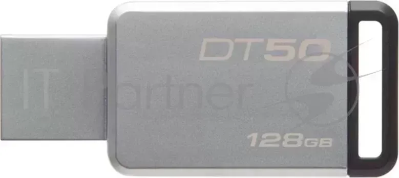 Флеш Диск KINGSTON 128Gb DataTraveler 50 DT50/128GB USB3.1 серебристый/черный