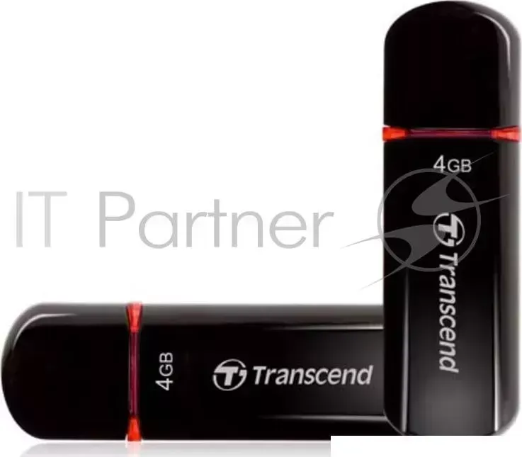 Флеш Диск TRANSCEND 4GB JetFlash 600, USB 2.0, Черный/Красный