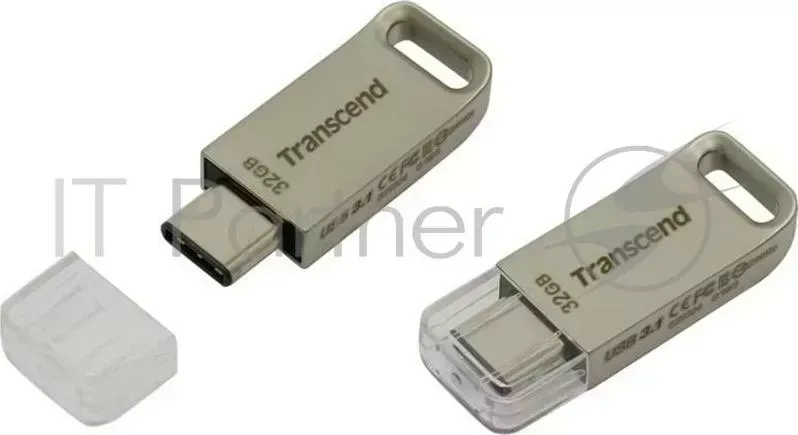 Флеш Диск 32GB TRANSCEND JetFlash 850, USB Type C 3.1 , серебряный
