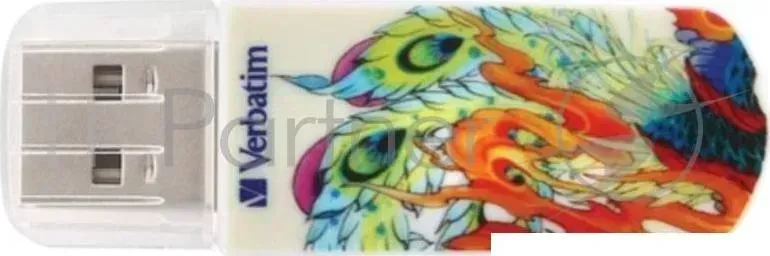 Флеш Диск VERBATIM 32Gb Mini Tattoo Phoenix 49898 USB2.0 белый/рисунок