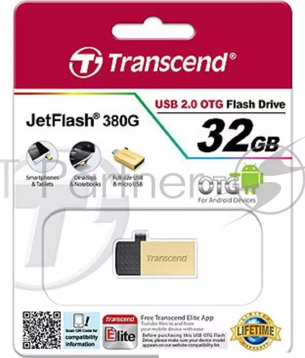 Флеш Диск TRANSCEND 32Gb Jetflash 380 TS32GJF380G USB2.0 золотистый