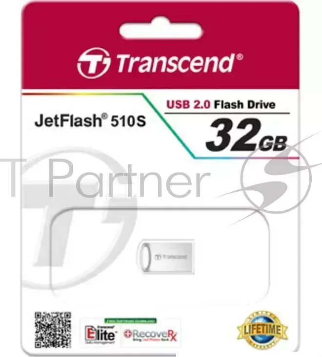 Флеш Диск TRANSCEND 32Gb JetFlash 510 TS32GJF510S USB2.0 серебристый