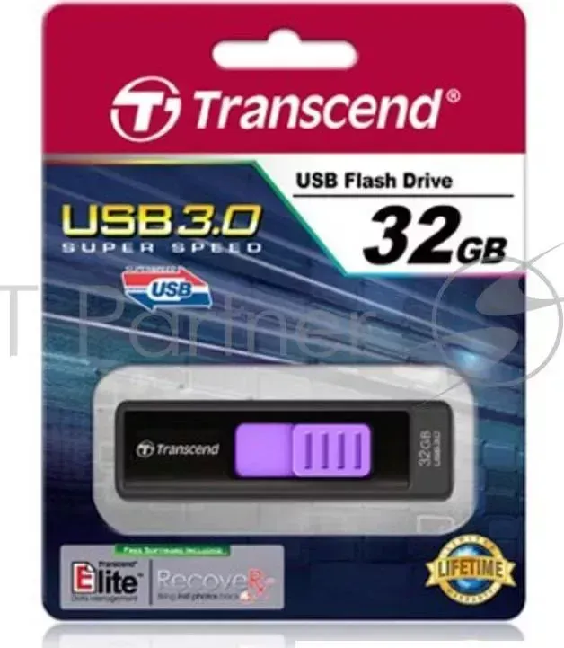 Флеш Диск TRANSCEND 32Gb Jetflash 760 TS32GJF760 USB3.0 черный/фиолетовый