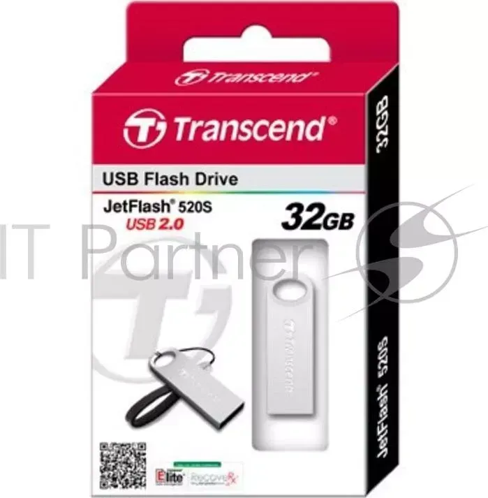Флеш Диск TRANSCEND 32Gb Jetflash 520S TS32GJF520S USB2.0 серебристый