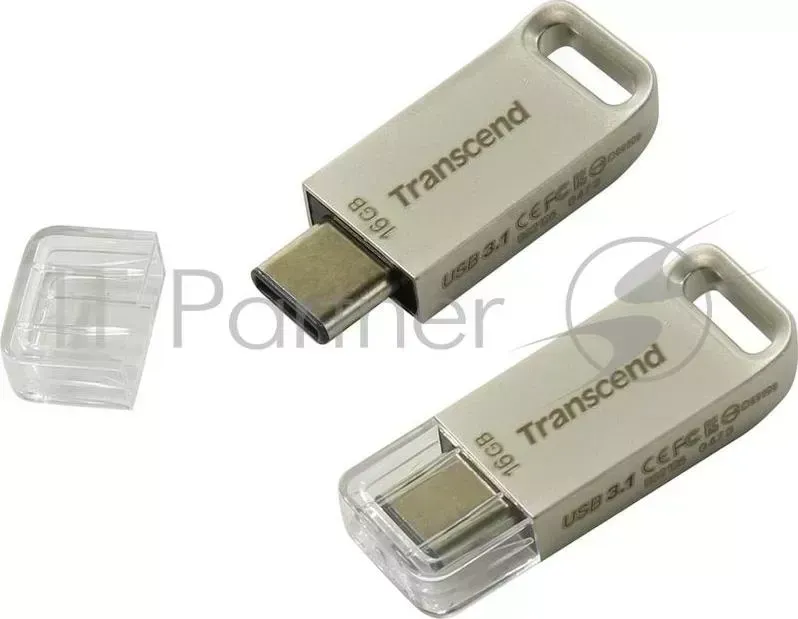 Флеш Диск 16GB TRANSCEND JetFlash 850, USB Type C 3.1 , серебряный