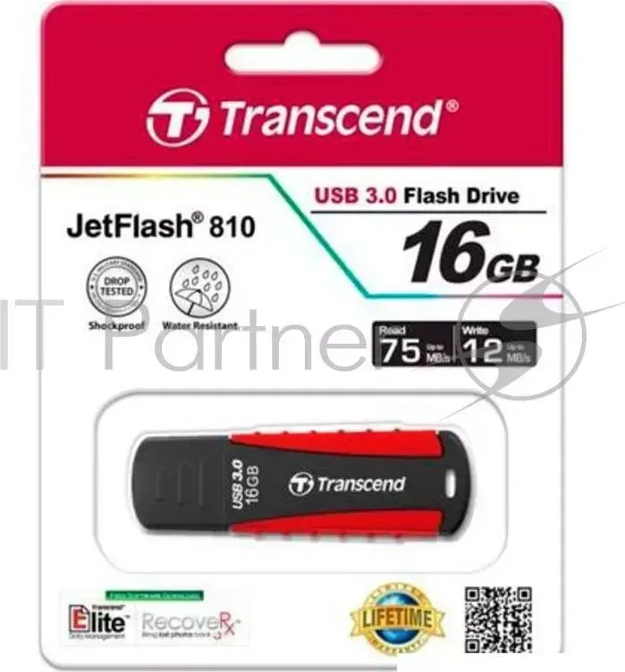 Флеш Диск TRANSCEND 16Gb Jetflash 810 TS16GJF810 USB3.0 черный/красный