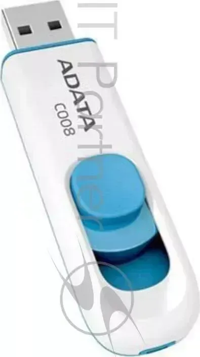 Флеш Диск AData 16Gb C008 AC008-16G-RWE USB2.0 белый