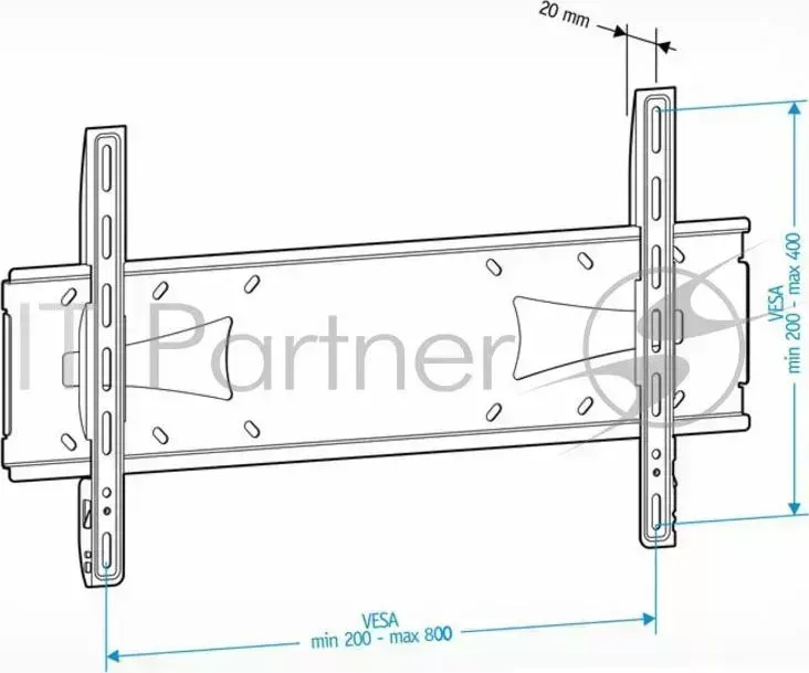 Кронштейн для телевизора HOLDER PFS 4017 черный 32" 60" макс.60кг настенный фиксированный