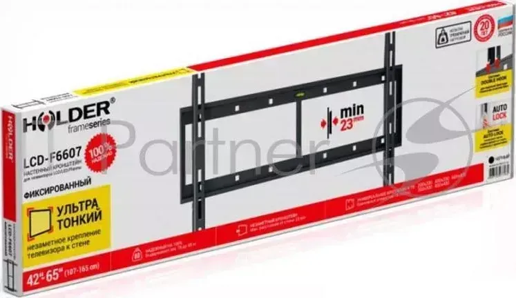 Кронштейн для телевизора HOLDER LCD F6607 черный 42" 65" макс.60кг настенный фиксированный