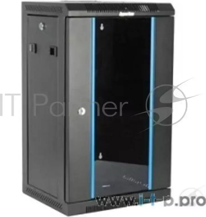 Монтажный шкаф Hyperline TDC 6U GR RAL9004 настенный 10'',6U,350х370х300,уст. размер 254 мм,со стеклянной дверью,открывающиеся стенки,возможность установки вентилятора,цв