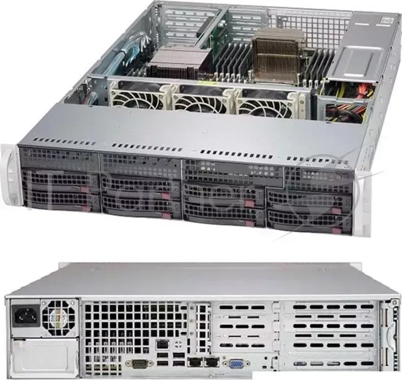 Корпус Supermicro Chassis CSE 825TQC 600WB, 2U, 8 x 3.5" hot swap bays, 2 x 3.5" fixed bays, SAS3, 4 x FH 3 x LP expansion slots, 600W PS