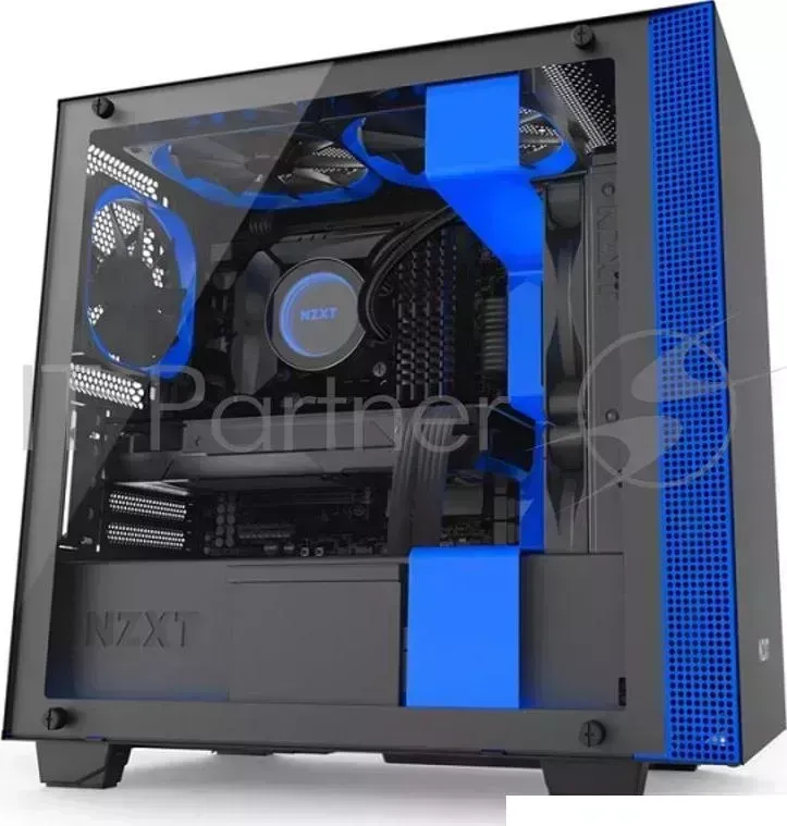 Корпус NZXT CA H400W BL H400i SMART M ATX MATTE BLACK/BLUE