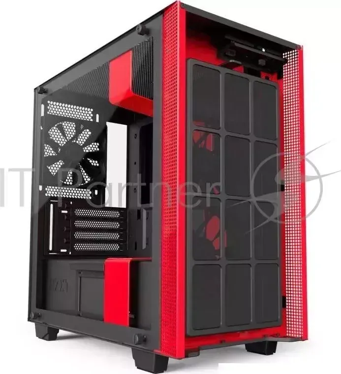 Корпус NZXT CA H400W BR H400i SMART M ATX MATTE BLACK/RED