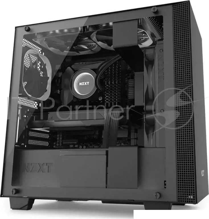 Корпус NZXT H400i Matte Black без БП, большое боковое окно, черный, mATX