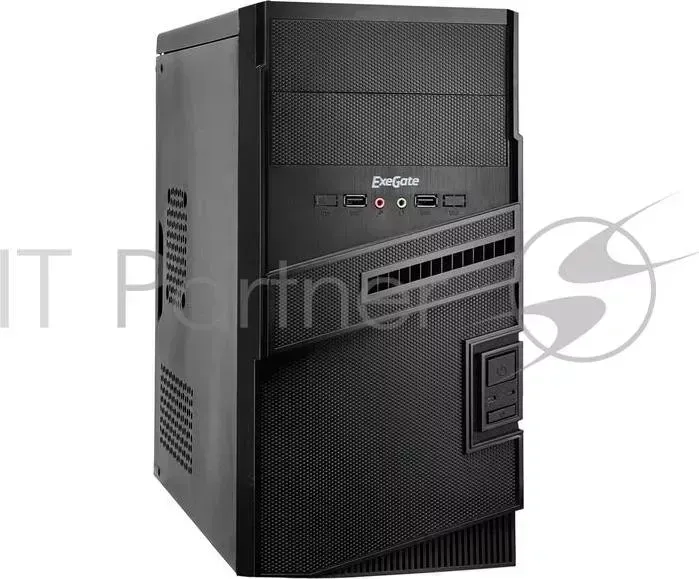 Корпус Minitower Exegate BA 112 Black, mATX, AA400, 80mm , 2*USB, Audio