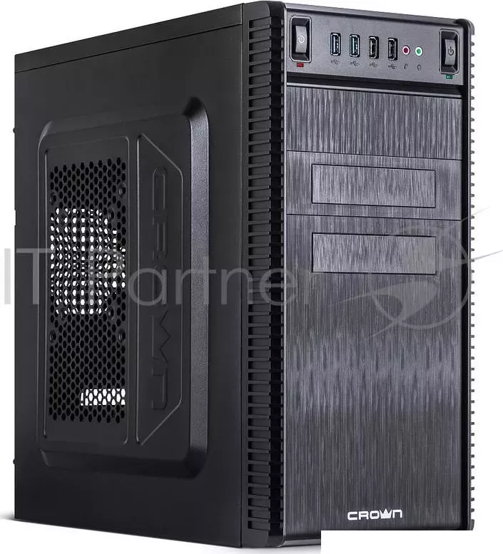 Корпус MiniTower CROWN CMC-403 black mATX w/o ( Office Тип: Mini Tower Стандарт МП: Micro ATX Стандарт БП: ATX Размер: 370*185*375 мм; 0,4-0,5 мм SGC CROWN ( C ; Отсеки 5,2