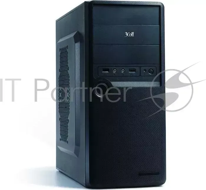 Корпус 3Cott 3C ATX J107, Black, ATX, блок питания 450 Вт, выходы USB 2.0x2, Audio Mic, материал шасси класса A, SPCC толщиной 0.5mm