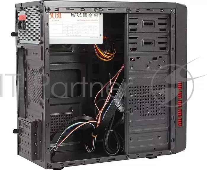Корпус 3Cott 3C MATX R831, Black, mATX, блок питания 400 Вт, выходы USB 2.0x2, Audio Mic, материал шасси класса A, SPCC толщиной 0.5mm