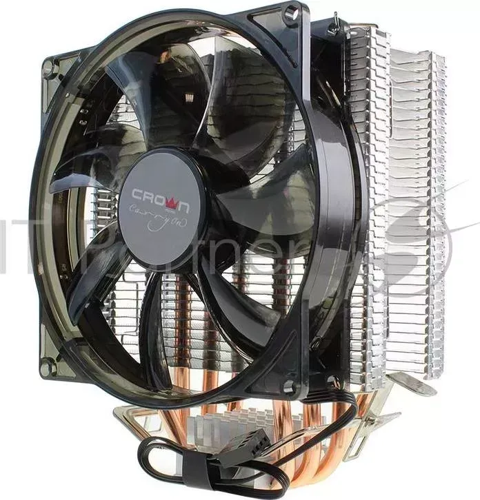 вентилятор CROWN Кулер для процессора CM-4 (Для Intel и AMD,TDP до 160 Ватт,4шт. теплопроводных трубок, Гидродинамическии? подшипник,Размер: 154*124*8 CROWN и 4 мм)