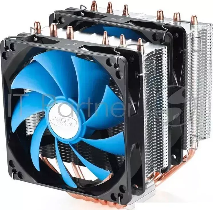 Устройство охлаждения(кулер) Deepcool NEPTWIN V2 Soc-FM1/FM2/AM2/AM2+/AM3/AM3+/775/1366/1150/1155/1156/2011/ 4-pin 17.8-30dB Al LED Ret DEEPCOOL V2 Soc AMD/1150/1155/1156/2011/ 4pin 26 31dB Al Cu 150W 1109g винты Blue RTL