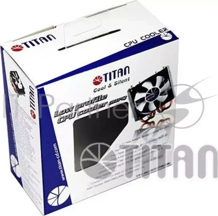 Вентилятор Cooler Titan TTC NC25TZ/PW RB для s1366/1156/775/AM3, аллюм. медь 4 теплотрубки, низкопрофильный