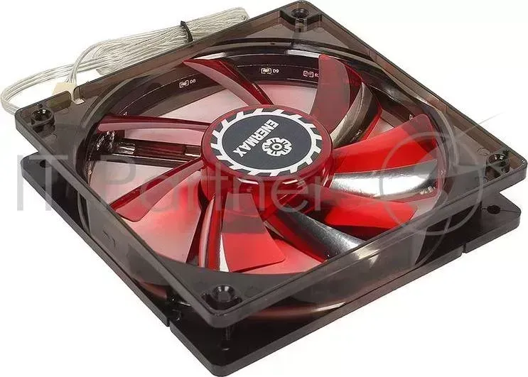 Вентилятор Enermax 12см UCTA12N R T.B. Apollish 120x120x25, красный, кольцо с 12 диодами, 900 об/мин, 17 дба, 63,78 м3/ч, адаптер 3P к 4P