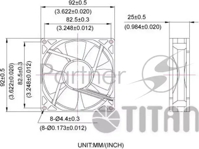 Вентилятор Titan TFD-9225L12Z 3-pin 22dB Ret