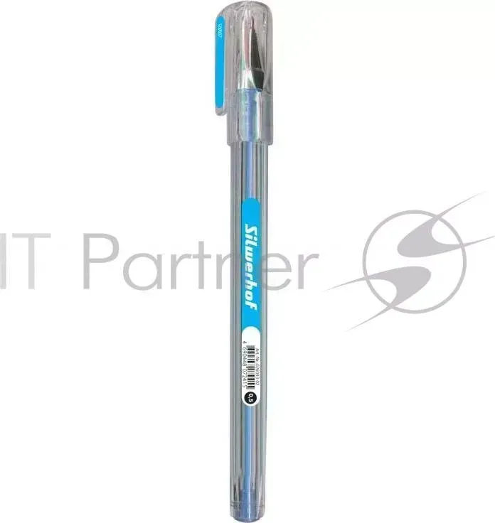Ручка дверная SILWERHOF шариковая LUCENT (026093-02) 0.5мм игловидный пиш. наконечник треугол. корпус пластик прозрачный синие чернила коробка картонная