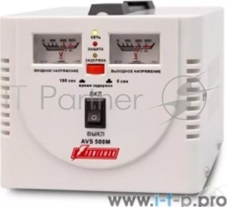 Сетевой фильтр Powerman Стабилизаторы AVS 500M 220В 8% 500ВА,5А,КПД 98%, аналог. индикация вх./вых.