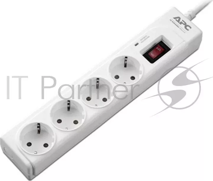 Сетевой фильтр APC P43 RS Essential SurgeArrest 4 outlets, 1 meter power cord, 230V, white