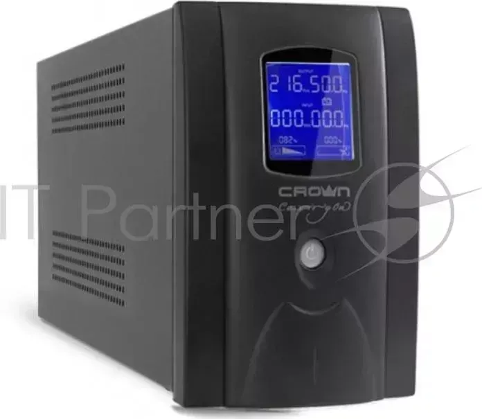 ИБП CROWN Line Intractive CMU-SP1200IEC LCD USB 1200VA\720W, корпус металл, 2x12V/9AH, розетки 8*IEC, трансформатор AVR 140-290V, LCD-дисплей, cъёмный CROWN -дисплей,