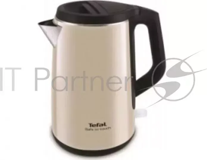 Чайник электрический TEFAL KO371 I30 Safe to touch 1.5л. 2200Вт бежевый/черный корпус: металл