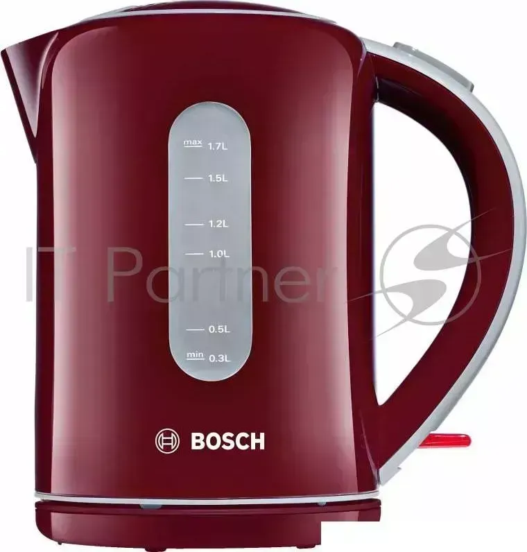 Чайник электрический BOSCH TWK7604 1.7л. 2200Вт бордовый корпус: пластик