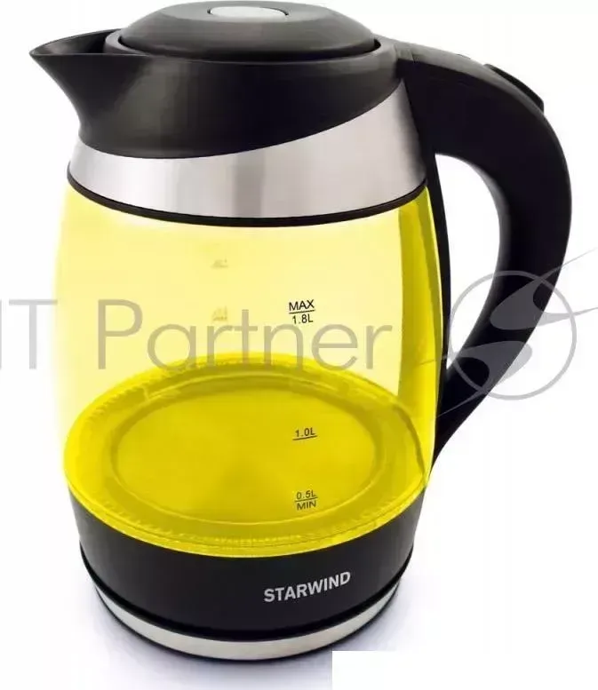 Чайник электрический STARWIND SKG2215 1.8л. 2200Вт желтый/черный корпус: стекло