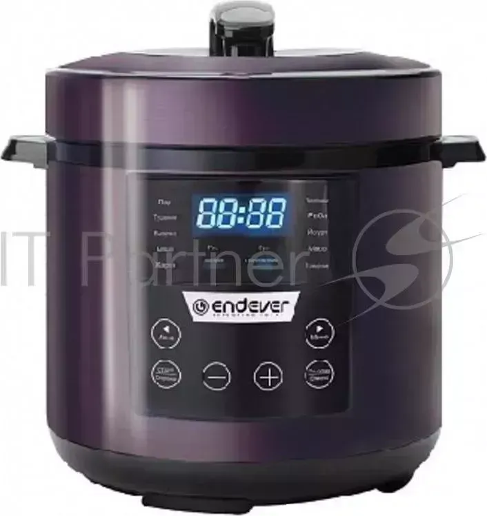 Скороварка-мультиварка ENDEVER VITA 98 черный/сливовый электрическая ENDEVER 98,мощность: 1000 Вт, емкость 6л, 12 авторежимов работы, автоподогрев, стальной корпус, сенсорная управления, дисплей,регулировка вре
