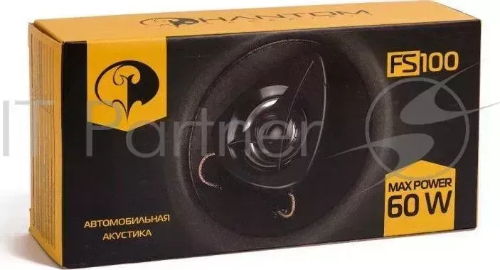 Автоакустика PHANTOM FS-100 (без решетки) 4Ом 10см (4дюйм) (ком.:2кол.) коаксиальные