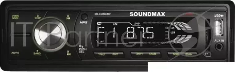 Автомагнитола Soundmax SM-CCR3048F 1DIN 4x45Вт SOUNDMAX Бездисковая SM CCR3048F
